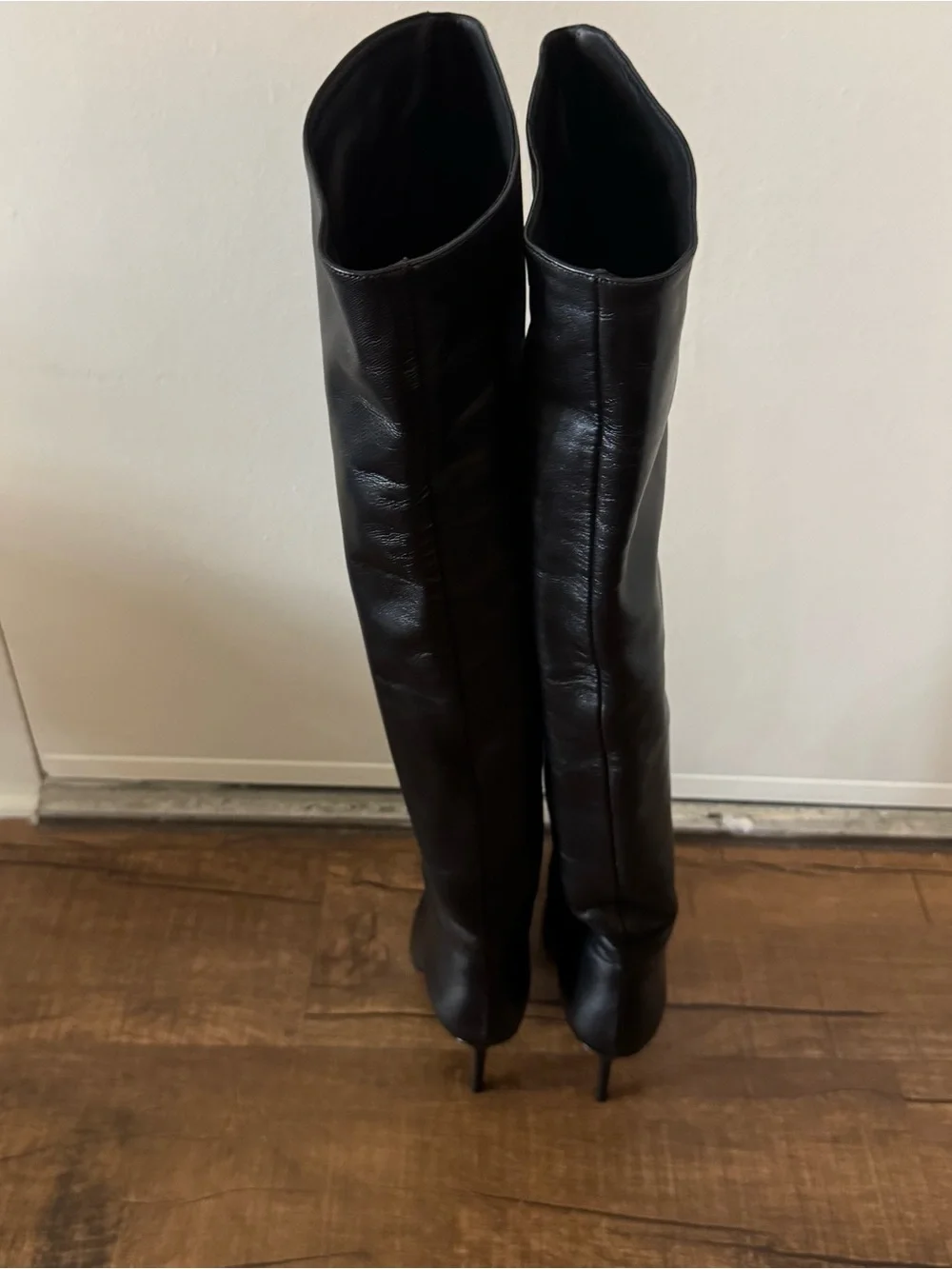 New STAUD Sebastian Black Leather Over The Knee Boots $895 Size EU 39 US 9
